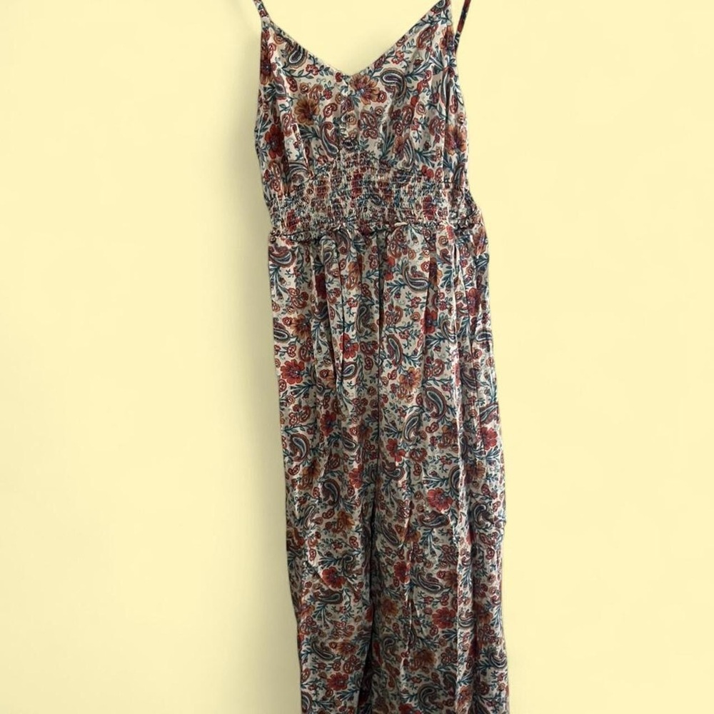 Patrons of Peace Boho Paisley Floral Maxi Dress Smocked Waist XS